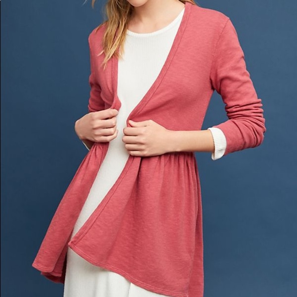 Anthropologie Beira Peplum cardigan in navy